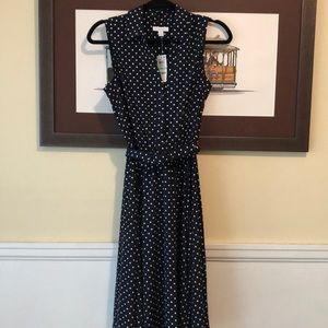 Polka dot belted dress